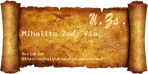 Mihalits Zsófia névjegykártya
